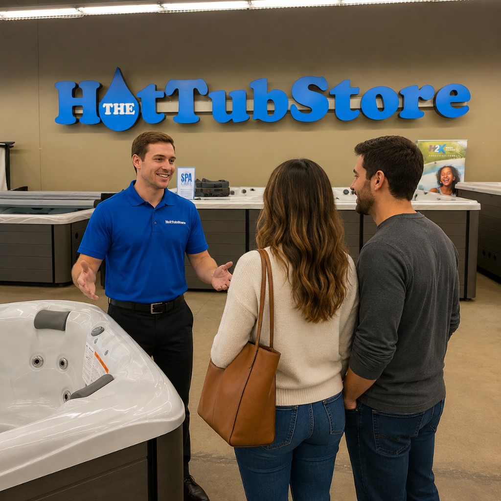 Hot tub consultation at The Hot Tub Store showroom